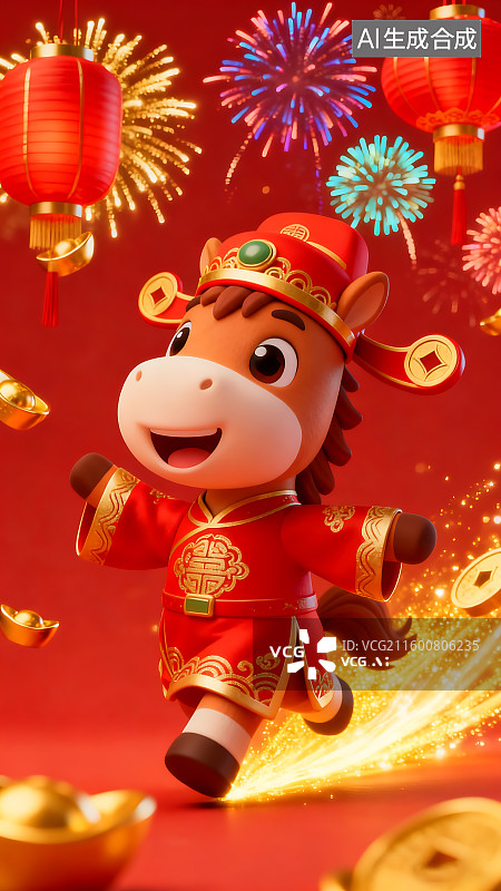 【AI数字艺术】国风2026年马年春节元旦海报背景图片素材