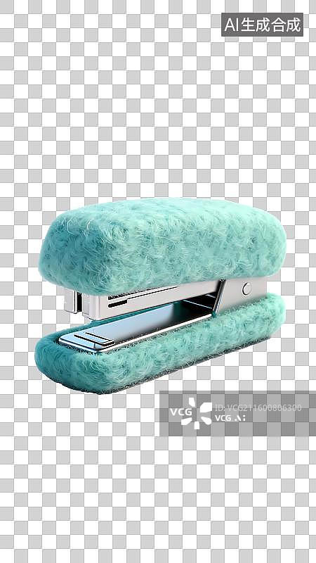 【AI数字艺术】订书机毛毡效果质感办公元素图片素材