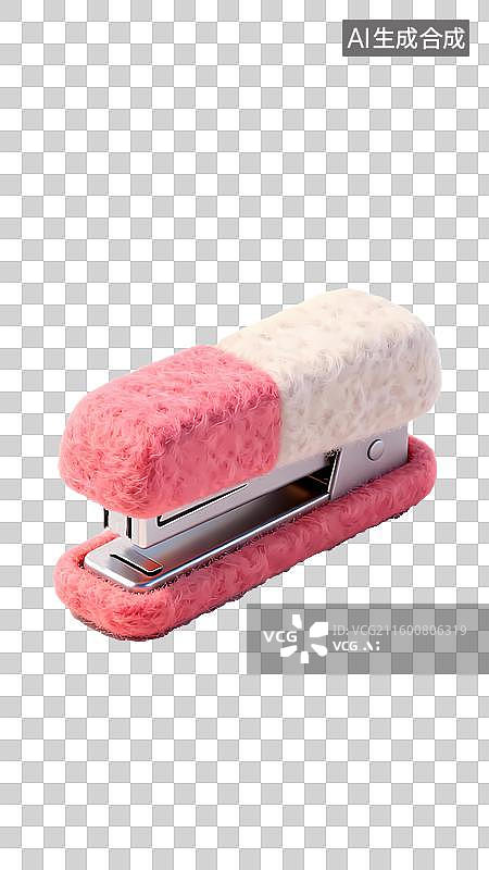 【AI数字艺术】订书机毛毡效果质感办公元素图片素材