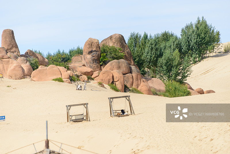 内蒙古赤峰翁牛特旗乌丹镇玉龙沙湖图片素材