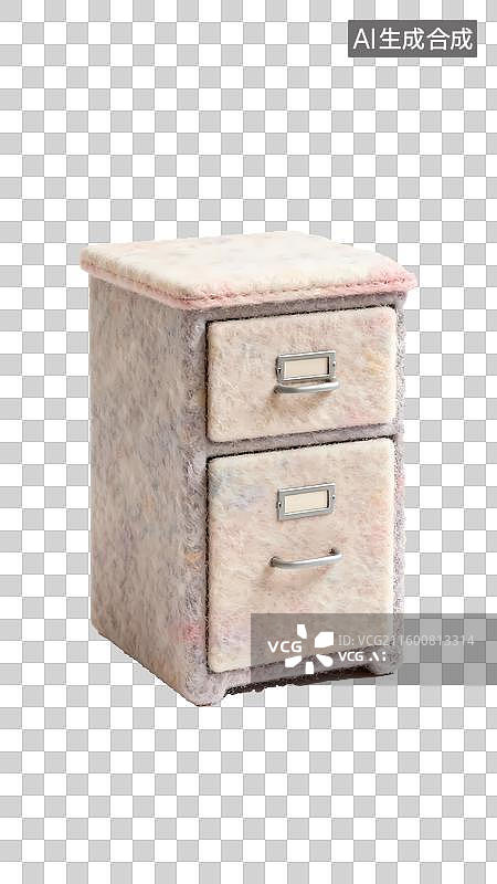 【AI数字艺术】收纳柜子毛毡效果质感办公元素图片素材