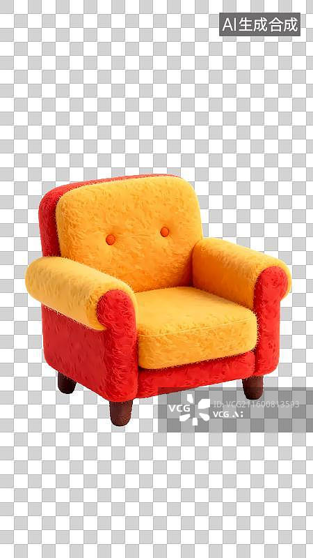 【AI数字艺术】沙发毛毡效果质感办公元素图片素材