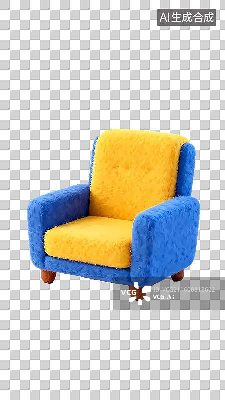 【AI数字艺术】沙发毛毡效果质感办公元素图片素材