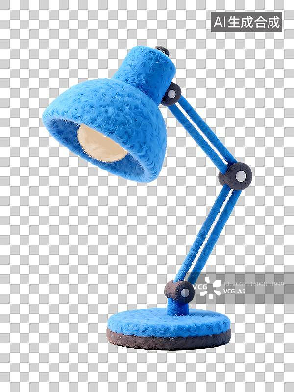 【AI数字艺术】台灯毛毡效果质感办公元素图片素材