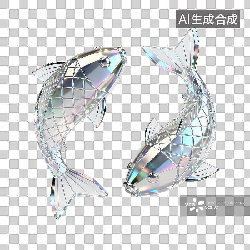 【AI数字艺术】双鱼座金属星座图片素材