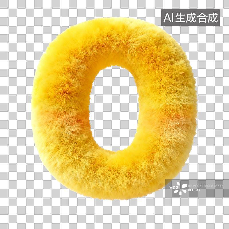 【AI数字艺术】3D立体黄色毛绒材质数字0-9图片素材