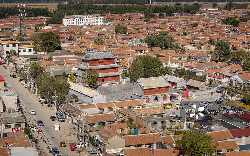 天津市宁河区丰台镇天尊阁航拍图片素材