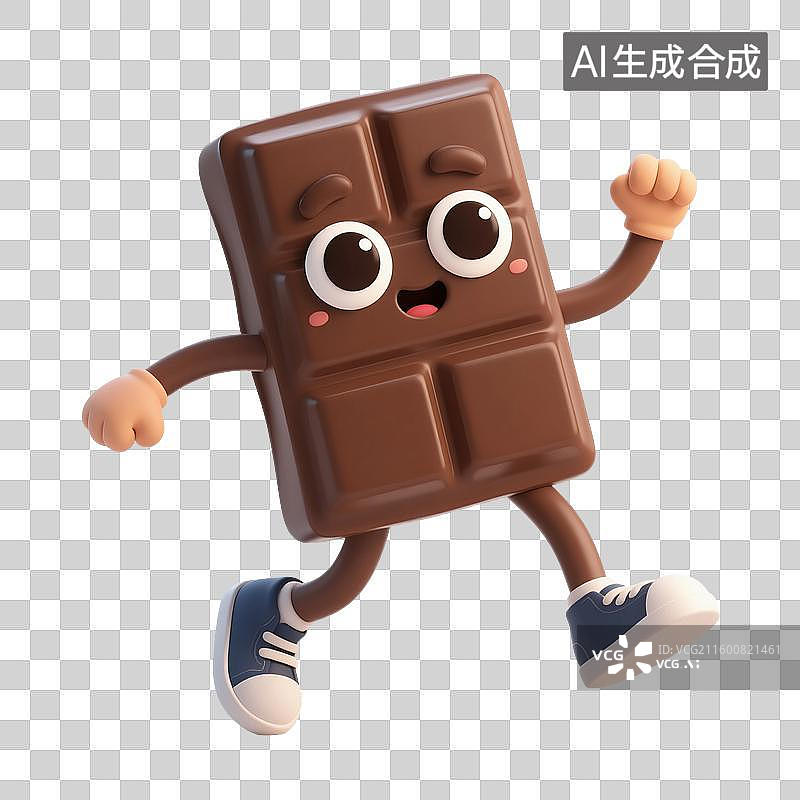【AI数字艺术】3D渲染，一块巧克力，黑巧，可可脂，甜食零食烘焙原料免抠元素图片素材