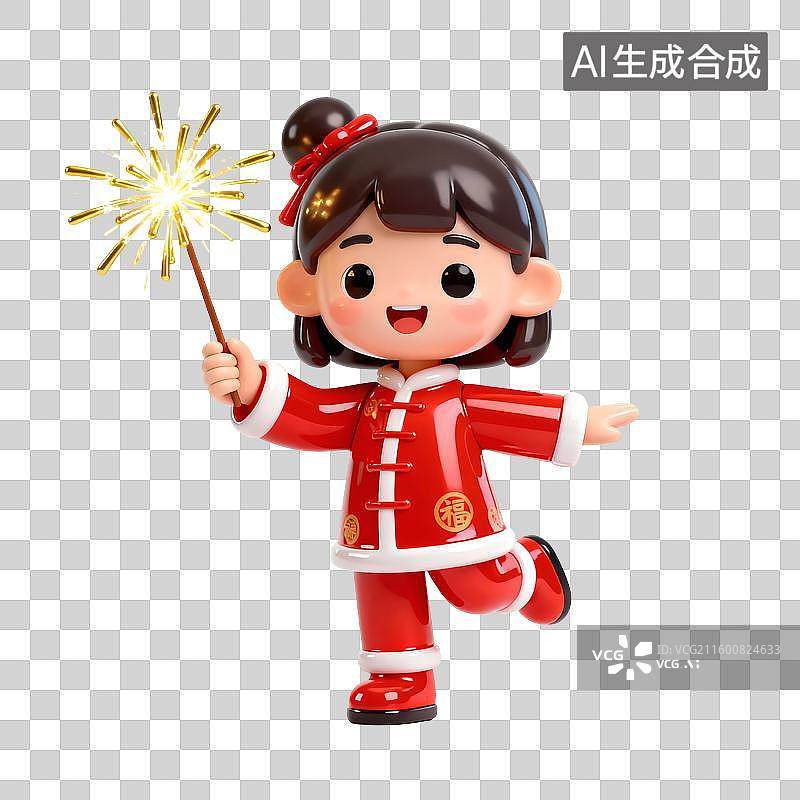 【AI数字艺术】新年女生插画图片素材