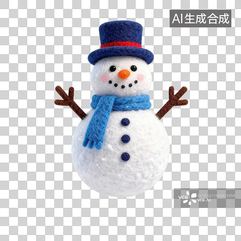 【AI数字艺术】可爱的羊毛雪人装饰图片素材