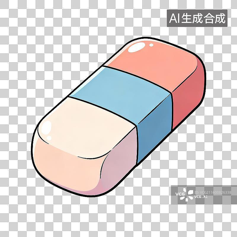 【AI数字艺术】简约2D卡通风格的膨胀巨大橡皮擦图片素材