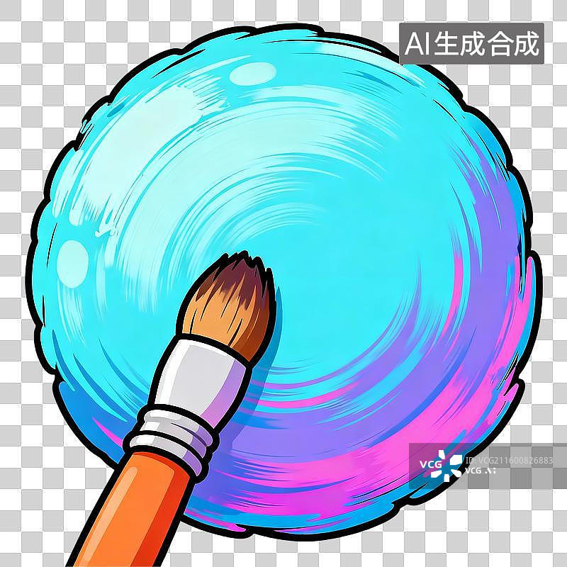 【AI数字艺术】彩色油画笔图片素材