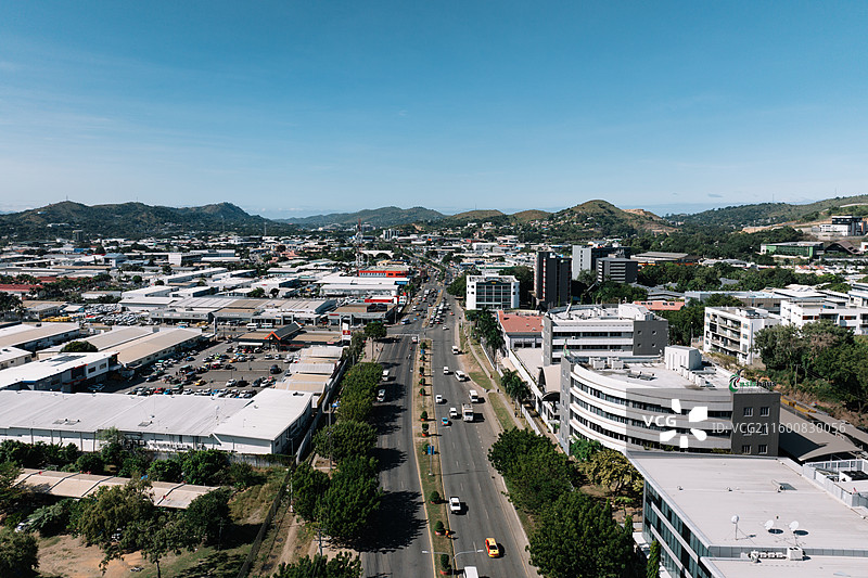 巴布亚新几内亚莫尔兹比港街景航拍图片素材