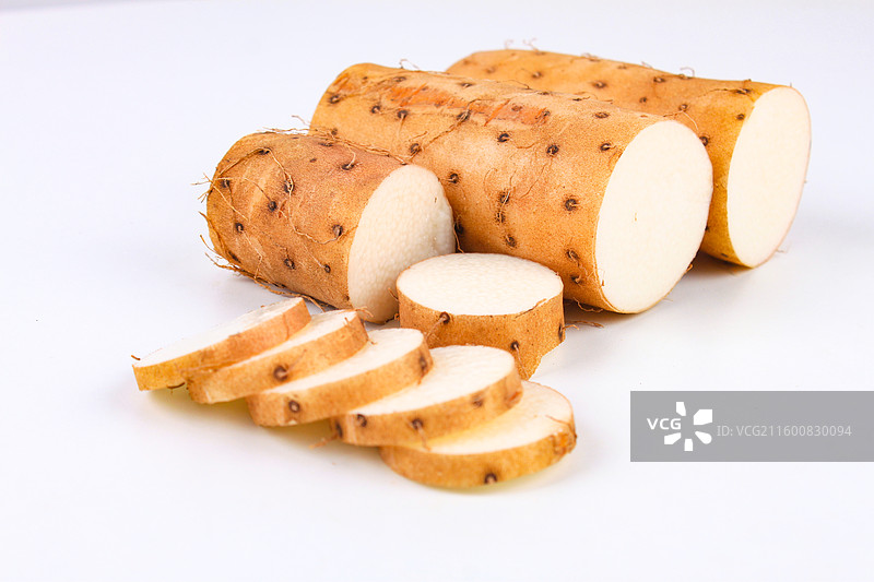 沙漠白玉山药白色背景影棚拍摄图片素材