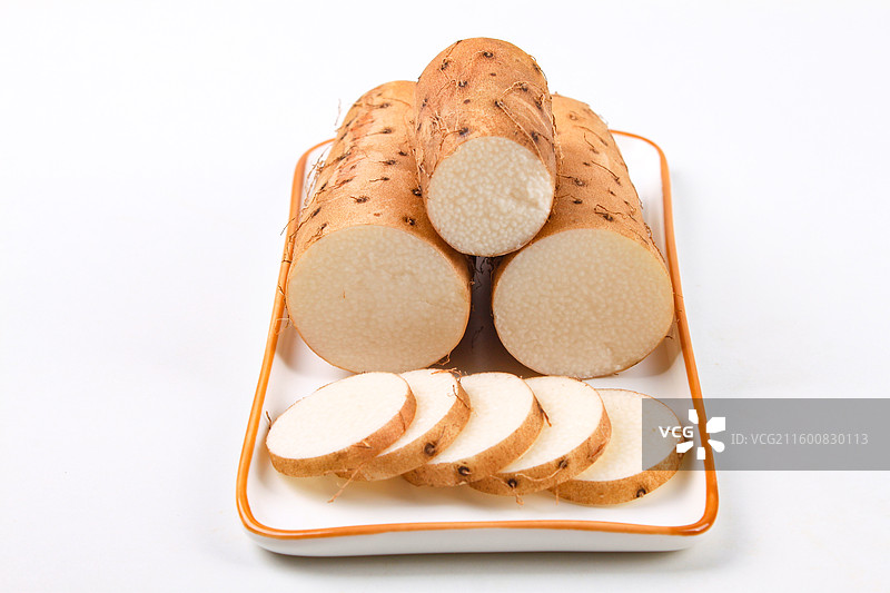 沙漠白玉山药白色背景影棚拍摄图片素材