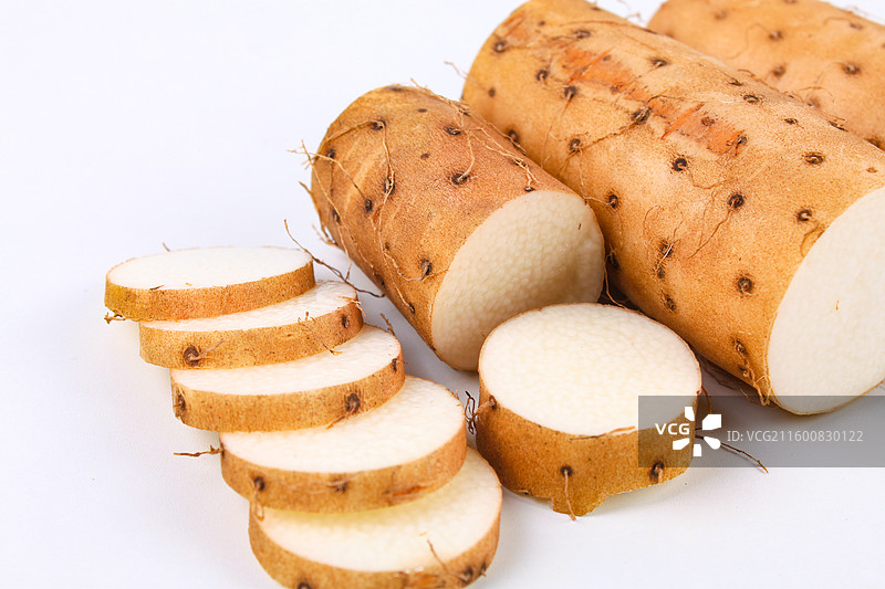 沙漠白玉山药白色背景影棚拍摄图片素材