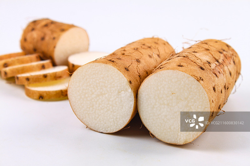 沙漠白玉山药白色背景影棚拍摄图片素材