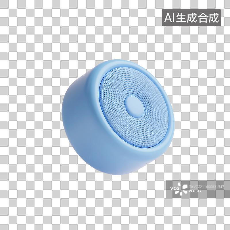 【AI数字艺术】3D渲染，卡通音箱，蓝牙音响，音乐，图形图标，娱乐设备，免抠元素图片素材