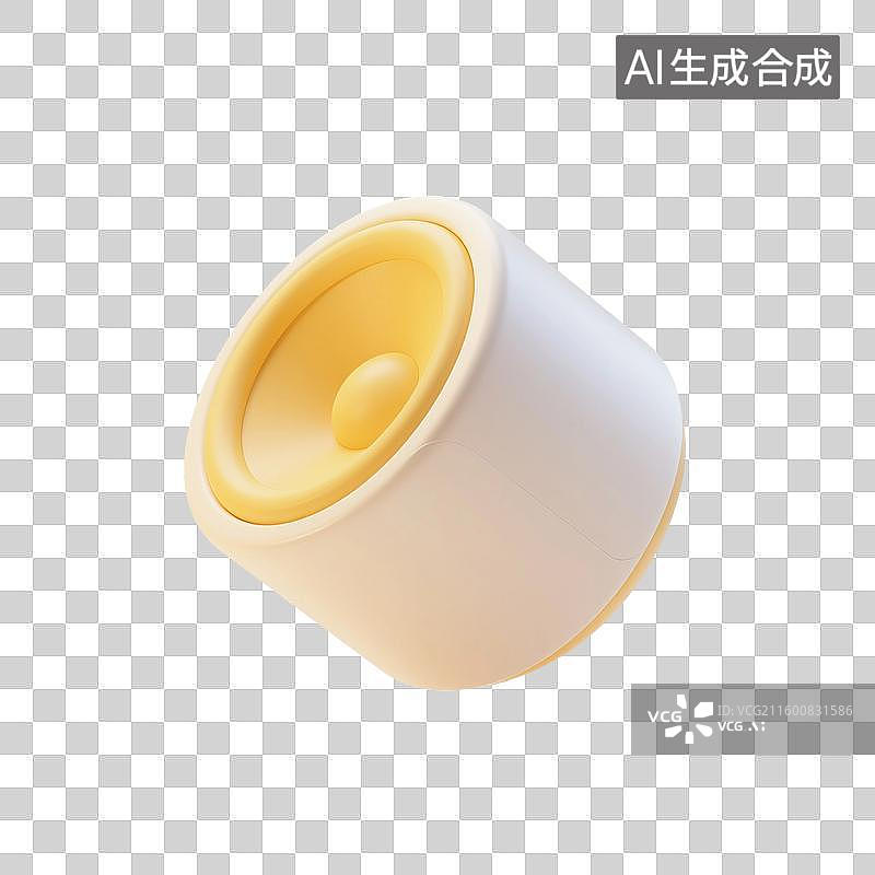 【AI数字艺术】3D渲染，卡通音箱，蓝牙音响，音乐，图形图标，娱乐设备，免抠元素图片素材