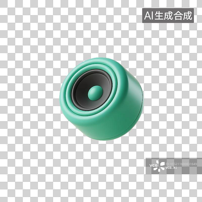 【AI数字艺术】3D渲染，卡通音箱，蓝牙音响，音乐，图形图标，娱乐设备，免抠元素图片素材