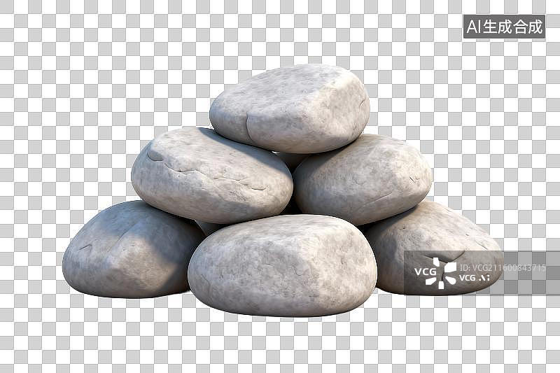 【AI数字艺术】一堆光滑的灰色石头堆叠图片素材