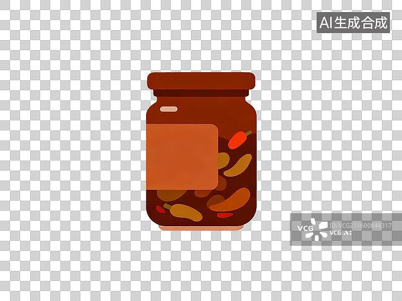 【AI数字艺术】扁平插画风格的酱菜腌黄瓜图片素材