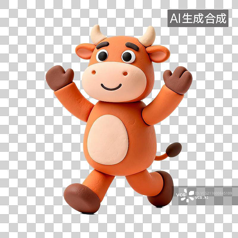 【AI数字艺术】可爱卡通小牛形象图片素材