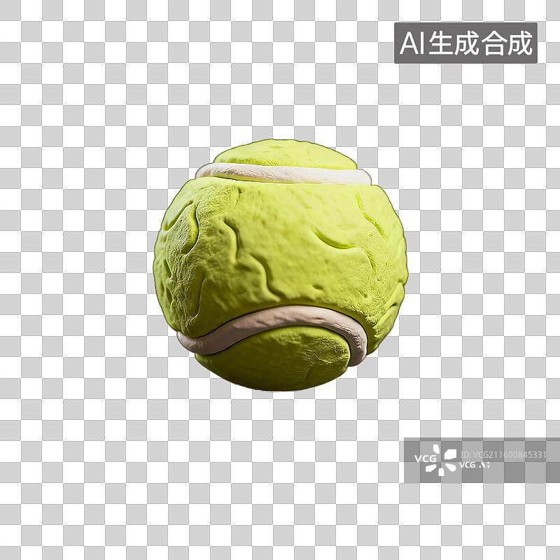 【AI数字艺术】黄色带白条纹的网球图片素材