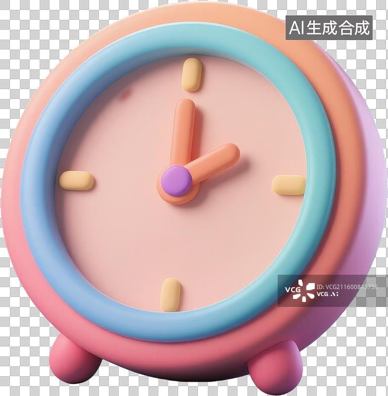 【AI数字艺术】彩色闹钟时间显示图片素材