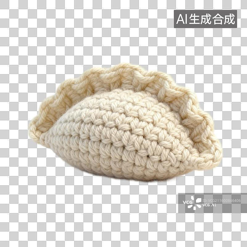 【AI数字艺术】手工钩织饺子形状玩具图片素材