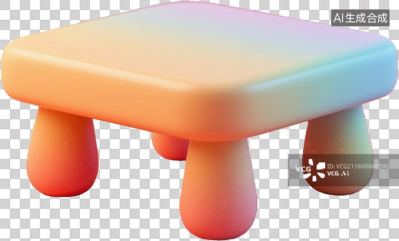 【AI数字艺术】渐变色小桌子创意设计图片素材