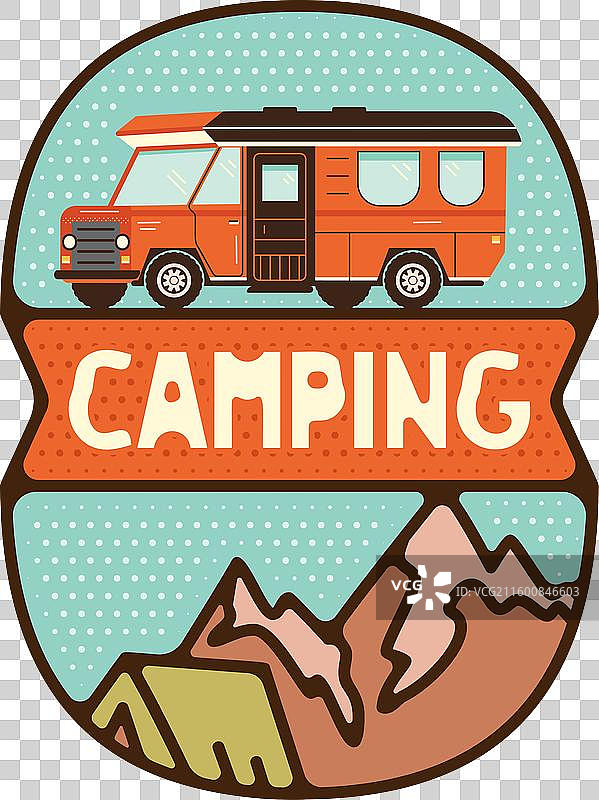 户外探险徽章露营探险标签图片素材