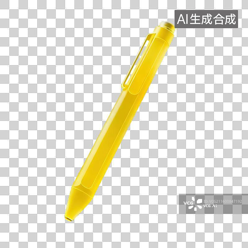 【AI数字艺术】一只半透明珠光磨砂3D圆珠笔轻拟物设计透明商业插画元素设计文具图片素材
