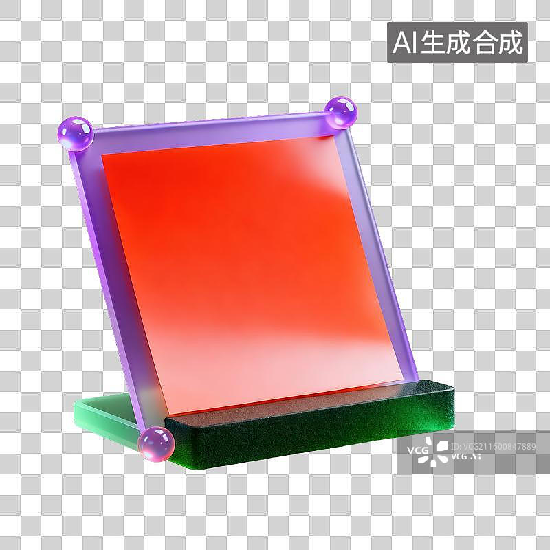 【AI数字艺术】一个现代3D小型广告宣传展架半透明珠光磨砂质感商业3D轻拟物风格插画元素图片素材