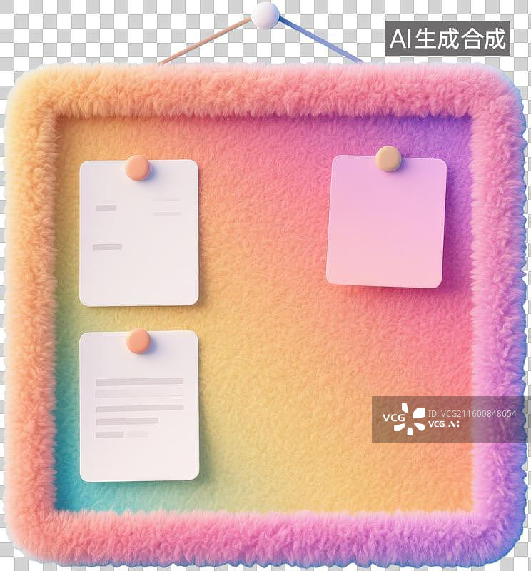 【AI数字艺术】彩色毛绒公告板便签图片素材