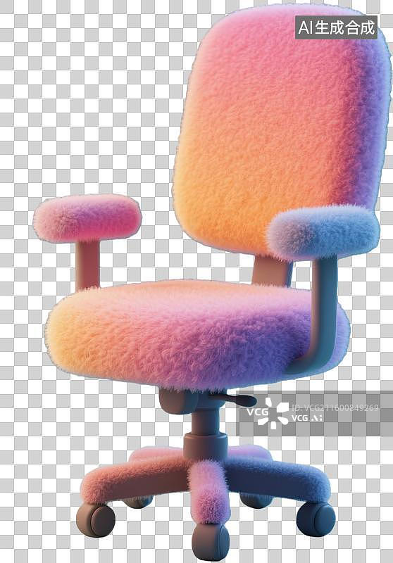 【AI数字艺术】毛绒办公椅创意设计图片素材