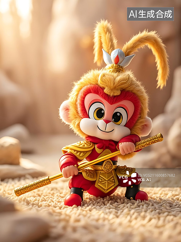 【AI数字艺术】萌趣孙悟空玩偶图片素材