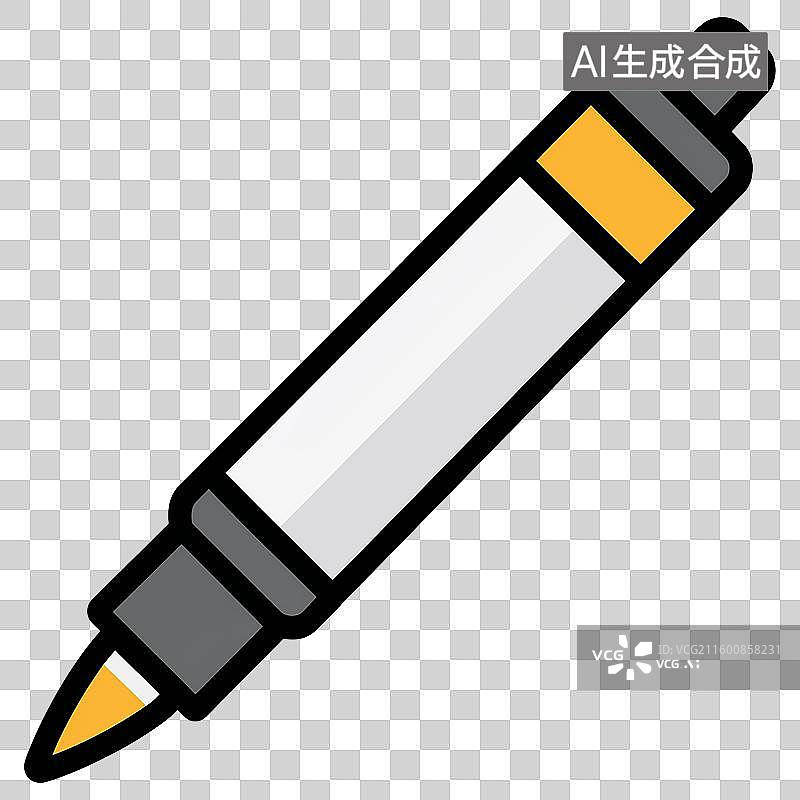 【AI数字艺术】商务办公用品2D卡通风格马克笔元素图片素材