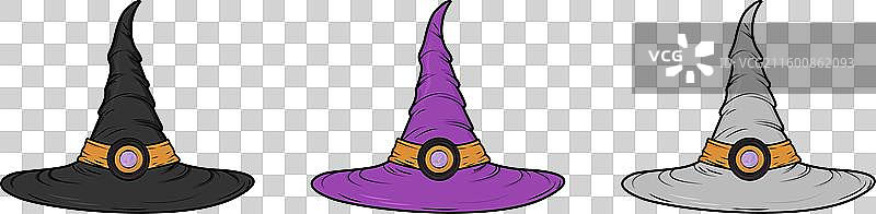 一套女巫帽，万圣节配饰图片素材