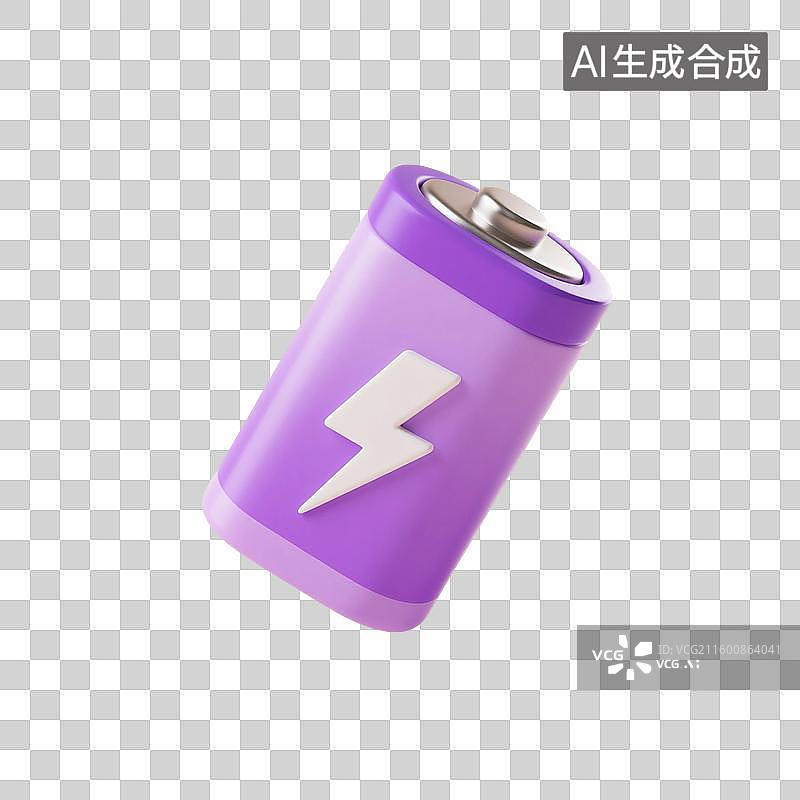【AI数字艺术】3D渲染，电池，蓄电池，电源，能源，充电，能量免抠元素图片素材