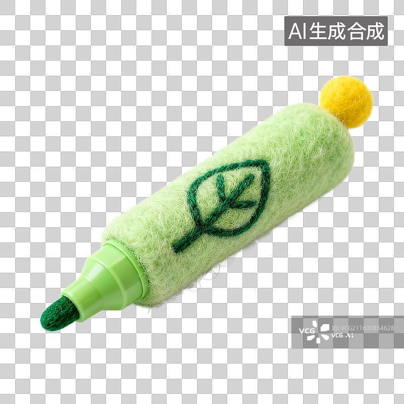 【AI数字艺术】3D羊毛毡笔马克笔免抠元素图片素材