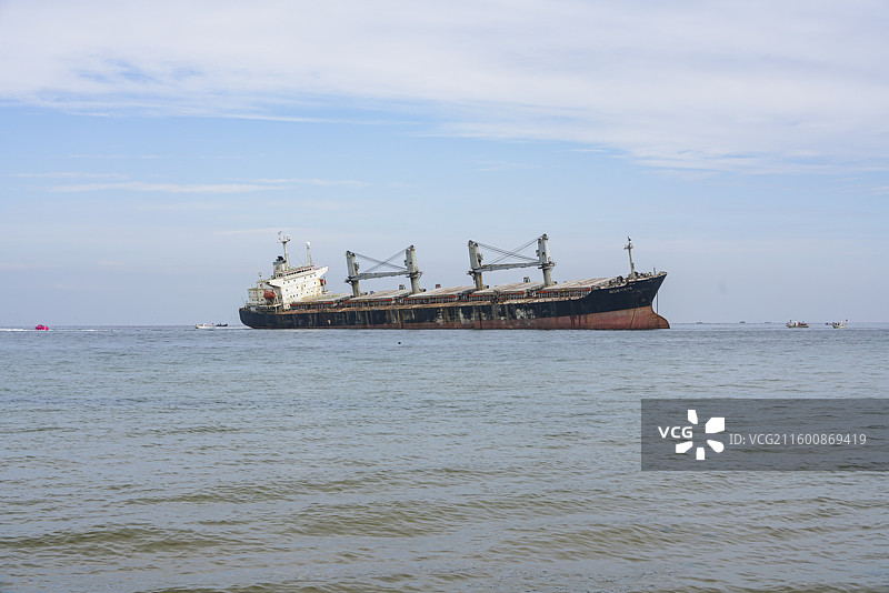 威海布鲁维斯号沉船图片素材