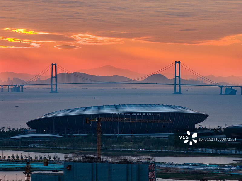 中国广东省广州南沙区大湾区文化体育中心图片素材