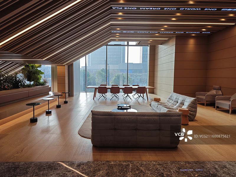 超高层办公酒店  大堂前台室内豪华装修休闲交流共享空间图片素材