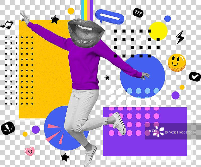 拼贴海报设计 - 跳舞的女人图片素材