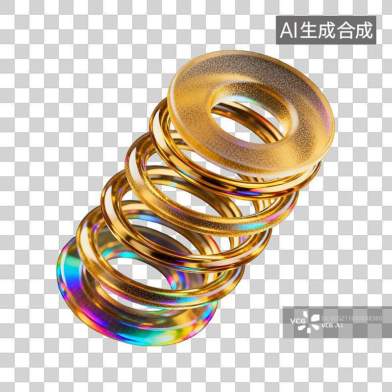 【AI数字艺术】色彩斑斓的金属弹簧图片素材