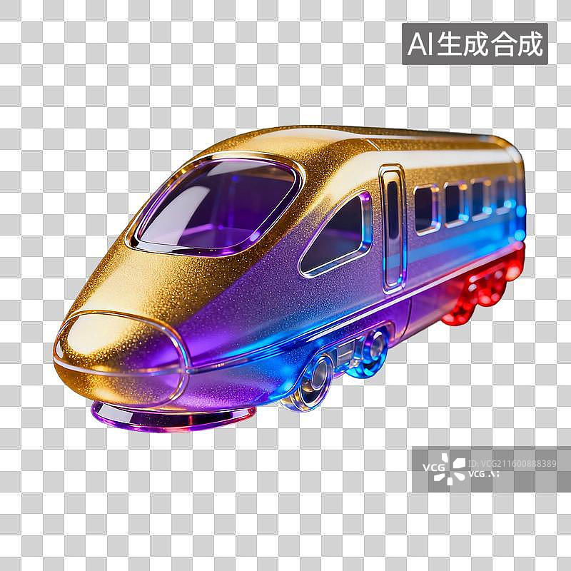 【AI数字艺术】色彩斑斓的现代电动火车模型图片素材