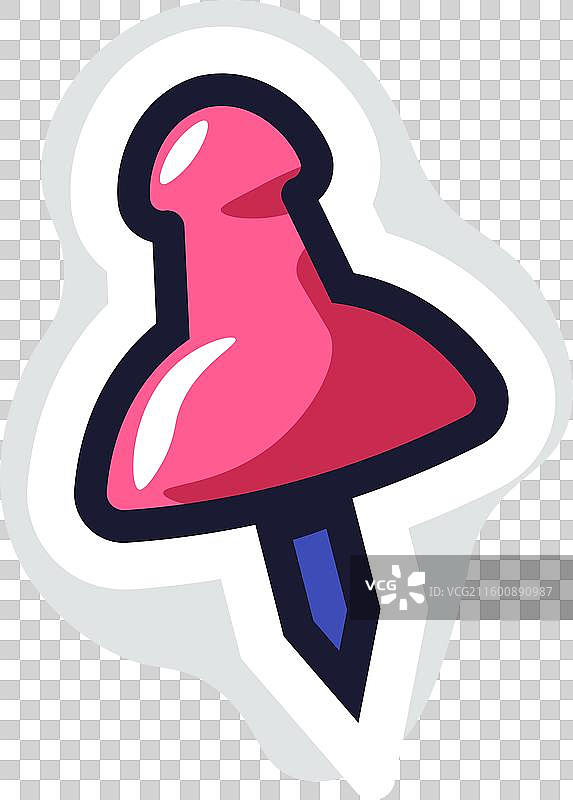 一个粉色的图钉图片素材