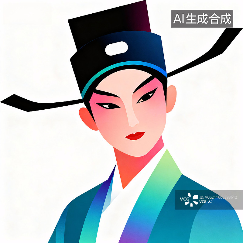【AI数字艺术】京剧人物插画图片素材