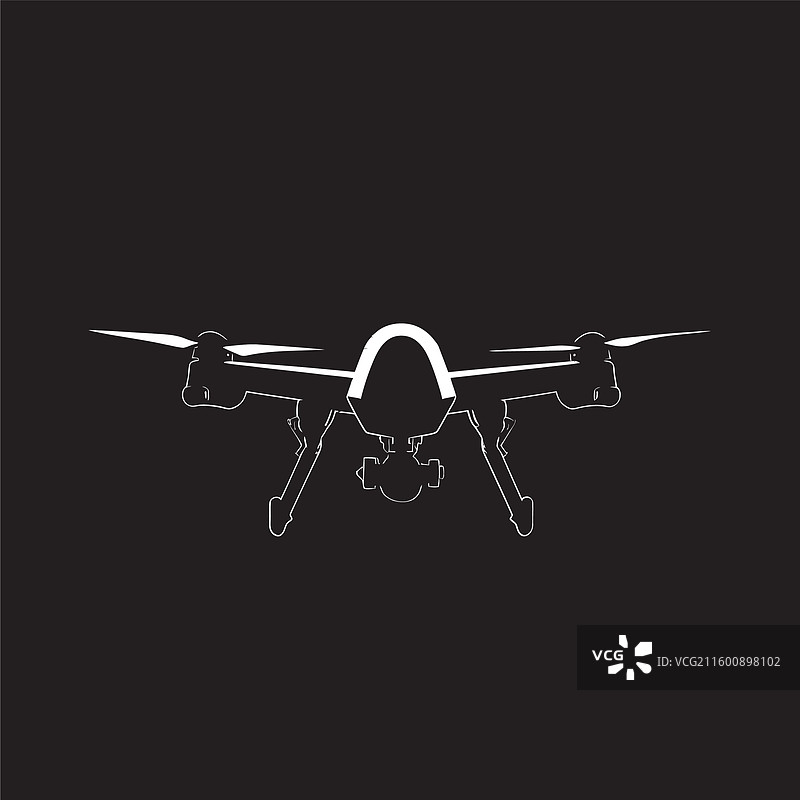 优雅的黑色武装四旋翼无人机哨兵图片素材